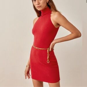 Reformation Mill Knit Dress in Lipstick